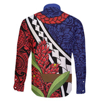 Samoan Ula Fala Flowers Family Matching Puletasi and Hawaiian Shirt Christmas Santa Belt