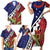 Samoan Ula Fala Flowers Family Matching Short Sleeve Bodycon Dress and Hawaiian Shirt Christmas Santa Belt