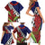 Samoan Ula Fala Flowers Family Matching Short Sleeve Bodycon Dress and Hawaiian Shirt Christmas Santa Belt