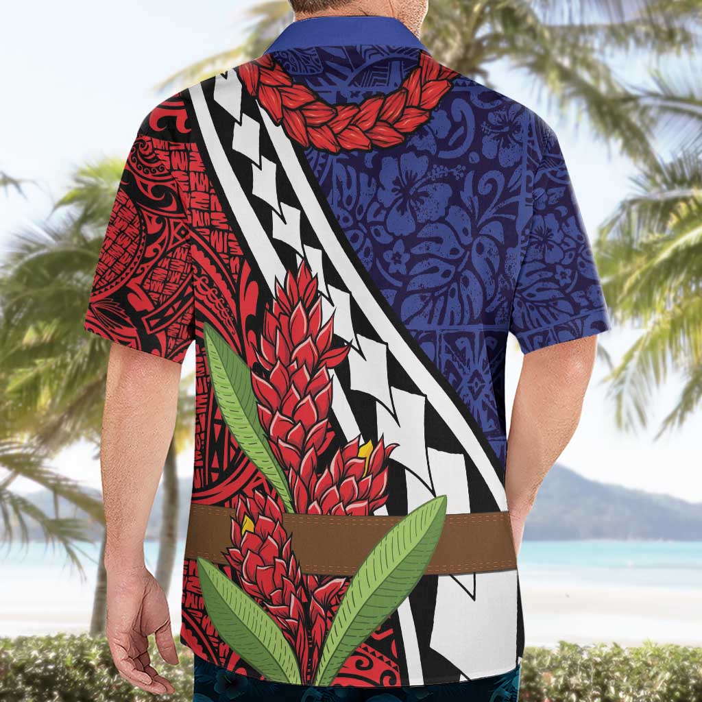 Samoan Ula Fala Flowers Hawaiian Shirt Christmas Santa Belt