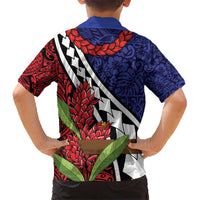 Samoan Ula Fala Flowers Kid Hawaiian Shirt Christmas Santa Belt