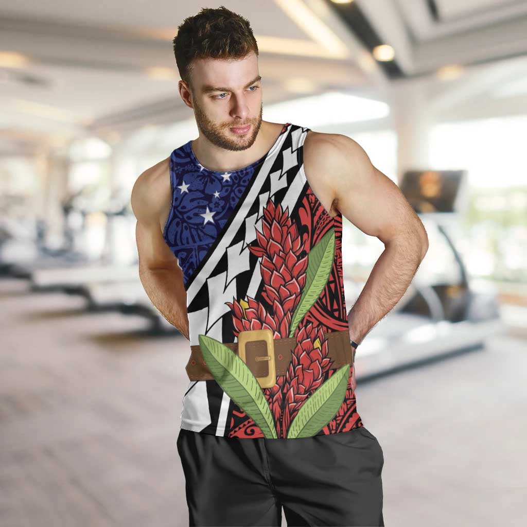 Samoan Ula Fala Flowers Men Tank Top Christmas Santa Belt