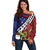 Samoan Ula Fala Flowers Off Shoulder Sweater Christmas Santa Belt