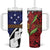 Samoan Ula Fala Flowers Tumbler With Handle Christmas Santa Belt