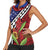 Samoan Ula Fala Flowers Women Sleeveless Polo Shirt Christmas Santa Belt