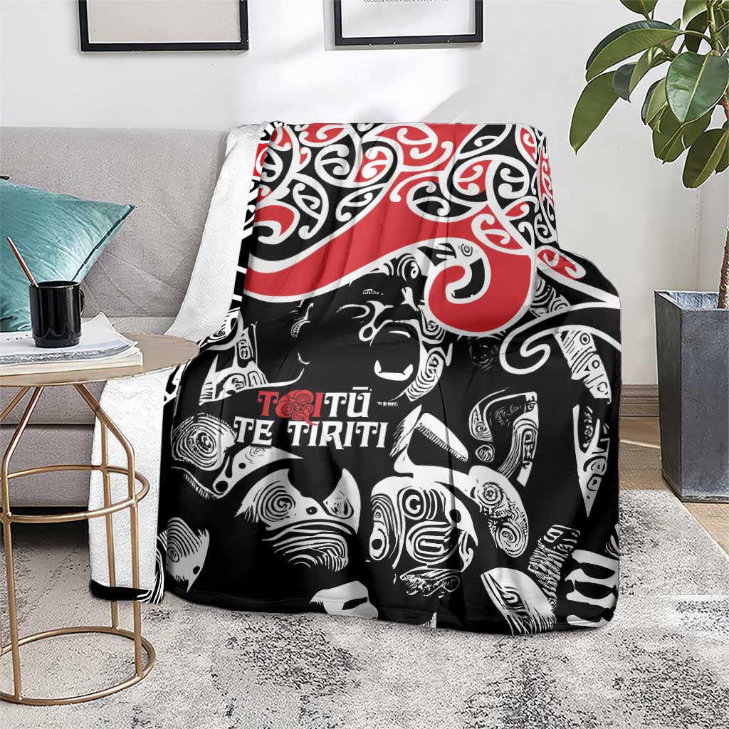 Aotearoa Toitu Te Tiriti Blanket New Zealand Stand Together Stand Stronger LT9 - Polynesian Pride