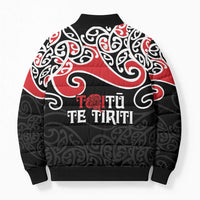 Aotearoa Toitu Te Tiriti Bomber Puffer Jacket New Zealand Stand Together Stand Stronger - Polynesian Pride