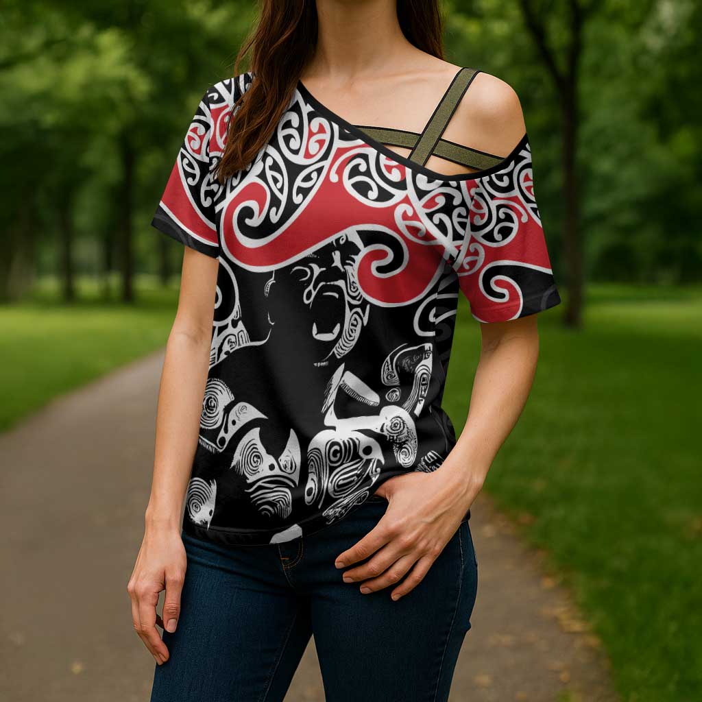 Aotearoa Toitu Te Tiriti Cross Shoulder Shirt New Zealand Stand Together Stand Stronger - Polynesian Pride