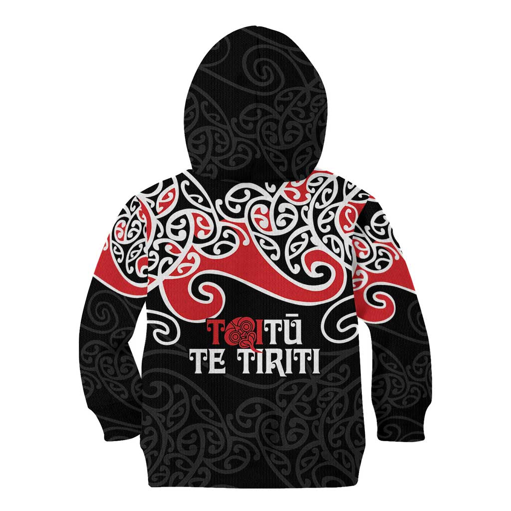 Aotearoa Toitu Te Tiriti Kid Hoodie New Zealand Stand Together Stand Stronger