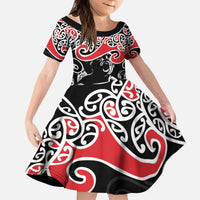 Aotearoa Toitu Te Tiriti Kid Short Sleeve Dress New Zealand Stand Together Stand Stronger