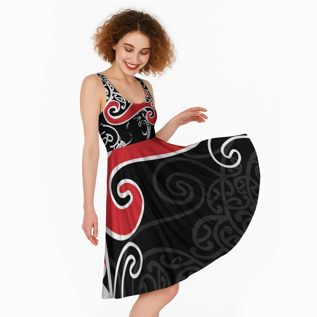 Aotearoa Toitu Te Tiriti Midi Dress New Zealand Stand Together Stand Stronger - Polynesian Pride