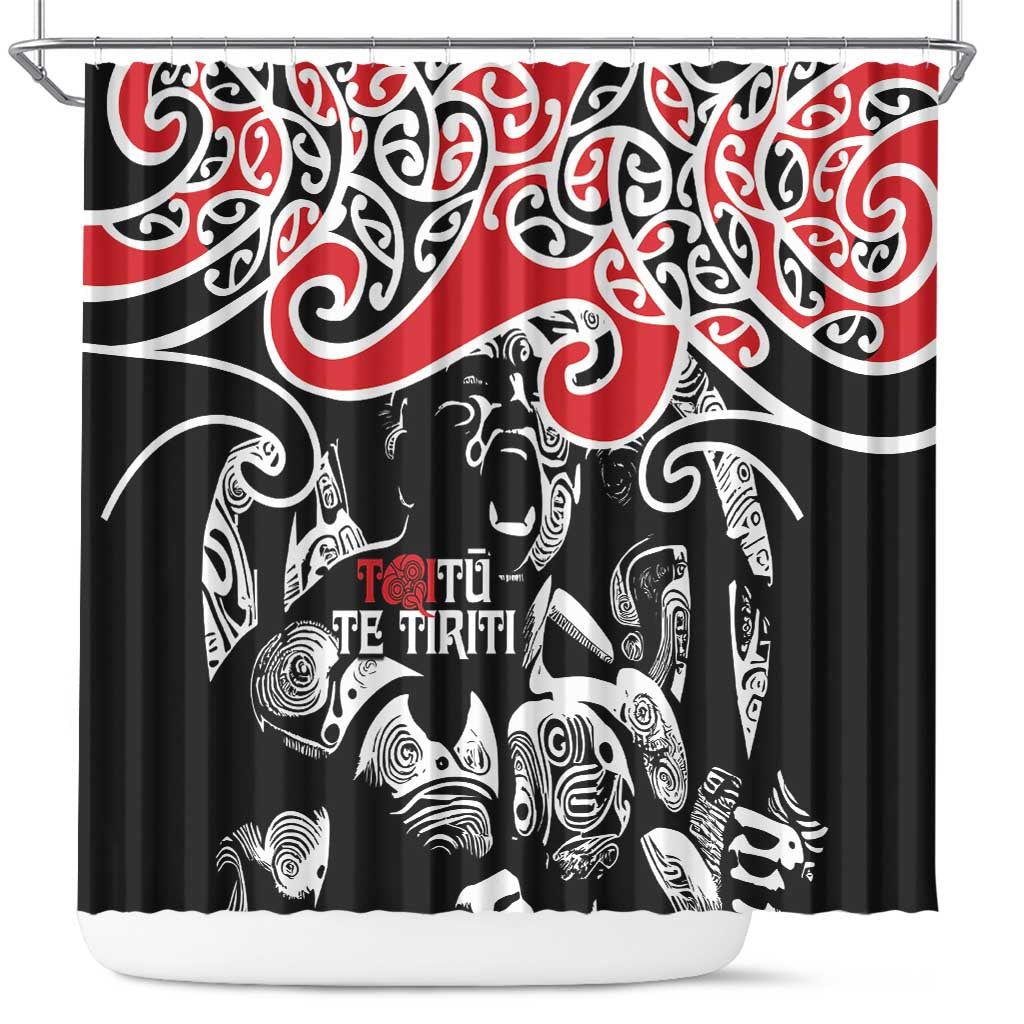 Aotearoa Toitu Te Tiriti Shower Curtain New Zealand Stand Together Stand Stronger