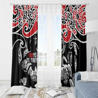 Aotearoa Toitu Te Tiriti Window Curtain New Zealand Stand Together Stand Stronger LT9 - Polynesian Pride