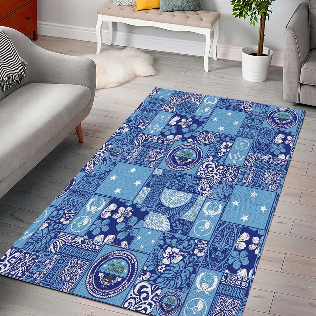 Federated States of Micronesia Merry Christmas Area Rug Pacific Patchwork Xmas Vibes - Polynesian Pride