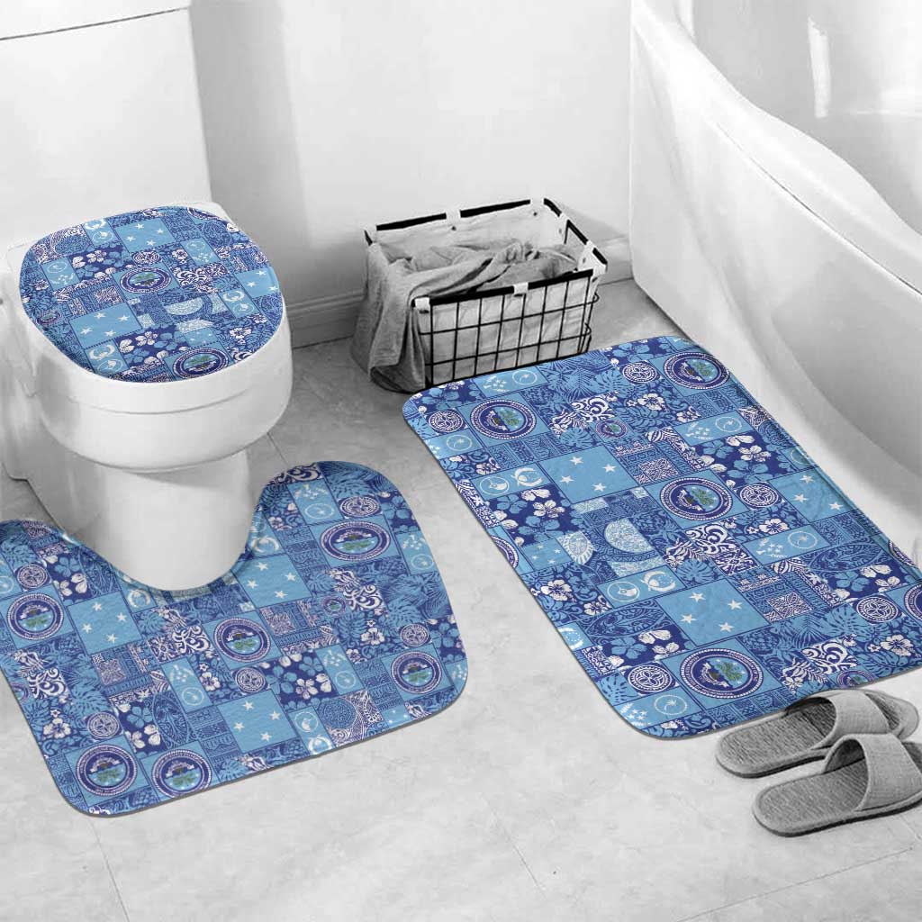 Federated States of Micronesia Merry Christmas Bathroom Set Pacific Patchwork Xmas Vibes - Polynesian Pride