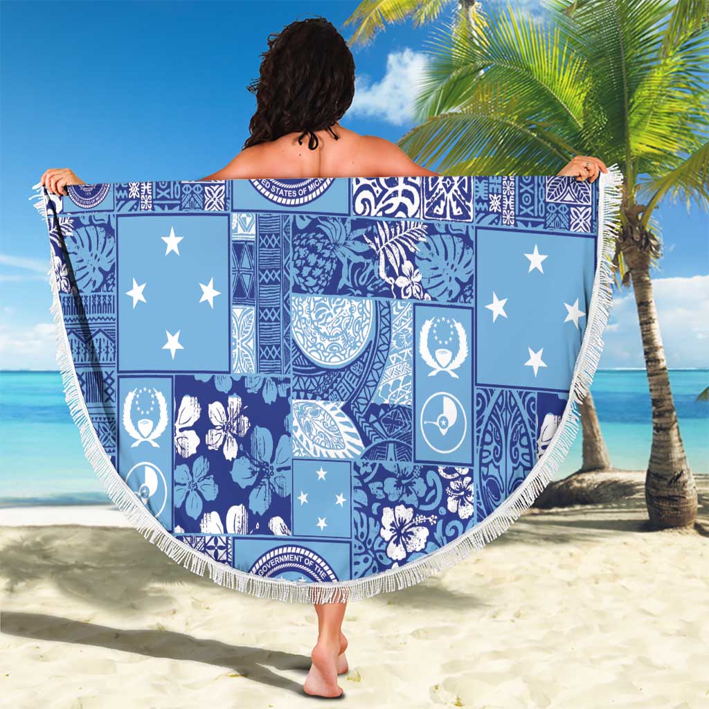 Federated States of Micronesia Merry Christmas Beach Blanket Pacific Patchwork Xmas Vibes - Polynesian Pride