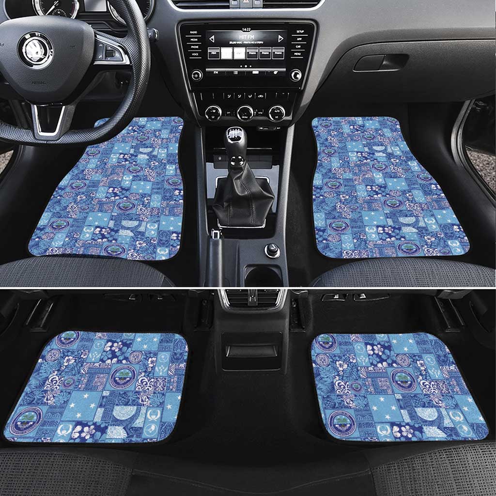 Federated States of Micronesia Merry Christmas Car Mats Pacific Patchwork Xmas Vibes - Polynesian Pride