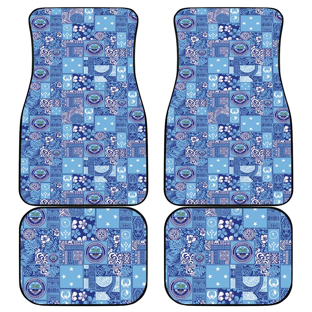 Federated States of Micronesia Merry Christmas Car Mats Pacific Patchwork Xmas Vibes - Polynesian Pride