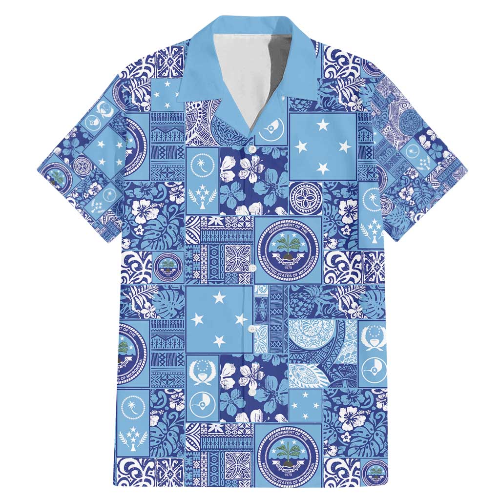 Federated States of Micronesia Merry Christmas Family Matching Mermaid Dress and Hawaiian Shirt Pacific Patchwork Xmas Vibes - Polynesian Pride