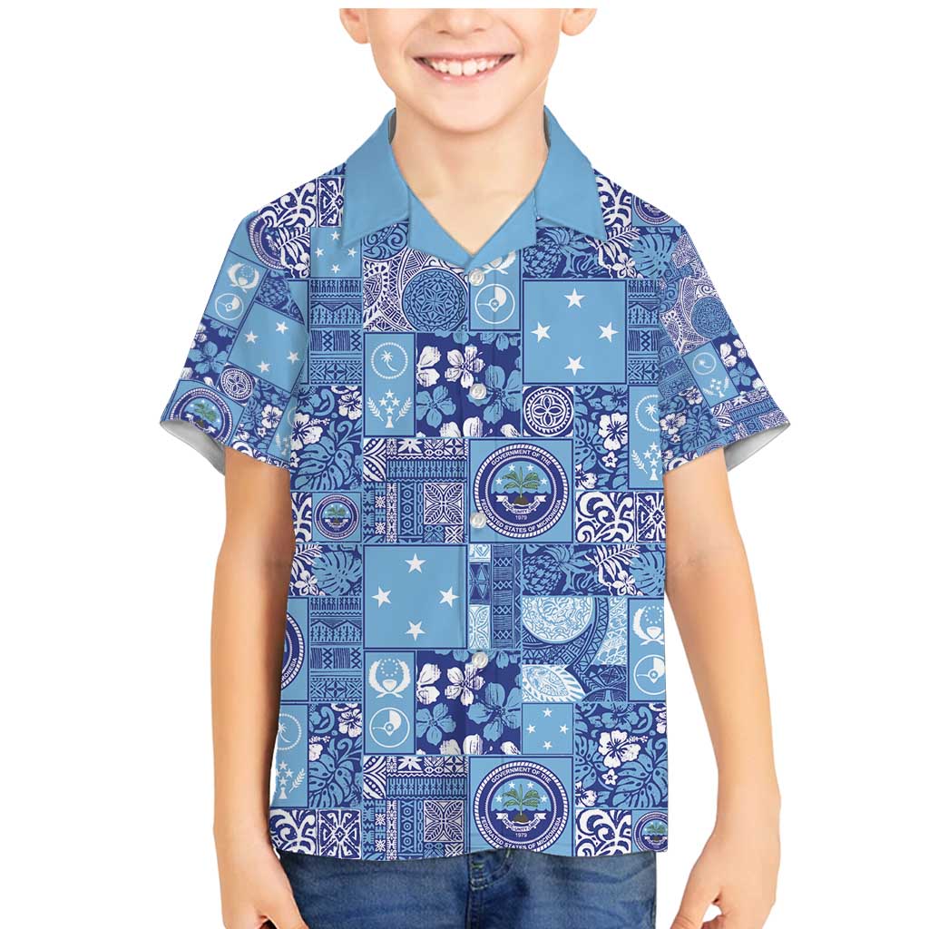 Federated States of Micronesia Merry Christmas Family Matching Mermaid Dress and Hawaiian Shirt Pacific Patchwork Xmas Vibes - Polynesian Pride