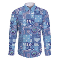 Federated States of Micronesia Merry Christmas Family Matching Off Shoulder Short Dress and Hawaiian Shirt Pacific Patchwork Xmas Vibes - Polynesian Pride