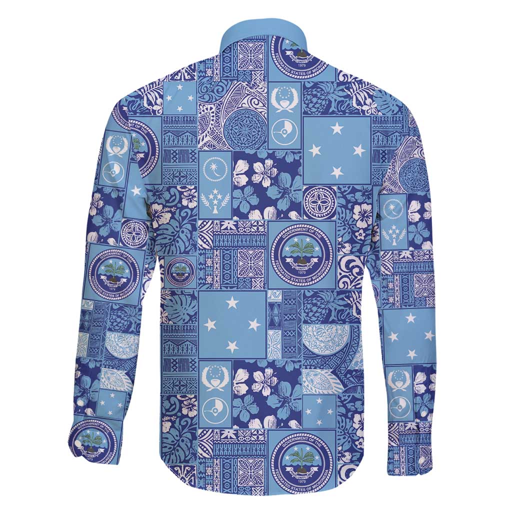 Federated States of Micronesia Merry Christmas Family Matching Off Shoulder Short Dress and Hawaiian Shirt Pacific Patchwork Xmas Vibes - Polynesian Pride