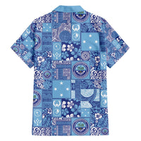 Federated States of Micronesia Merry Christmas Family Matching Short Sleeve Bodycon Dress and Hawaiian Shirt Pacific Patchwork Xmas Vibes - Polynesian Pride