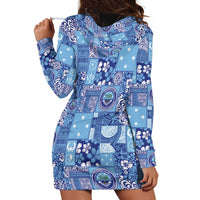 Federated States of Micronesia Merry Christmas Hoodie Dress Pacific Patchwork Xmas Vibes - Polynesian Pride