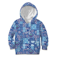 Federated States of Micronesia Merry Christmas Kid Hoodie Pacific Patchwork Xmas Vibes - Polynesian Pride