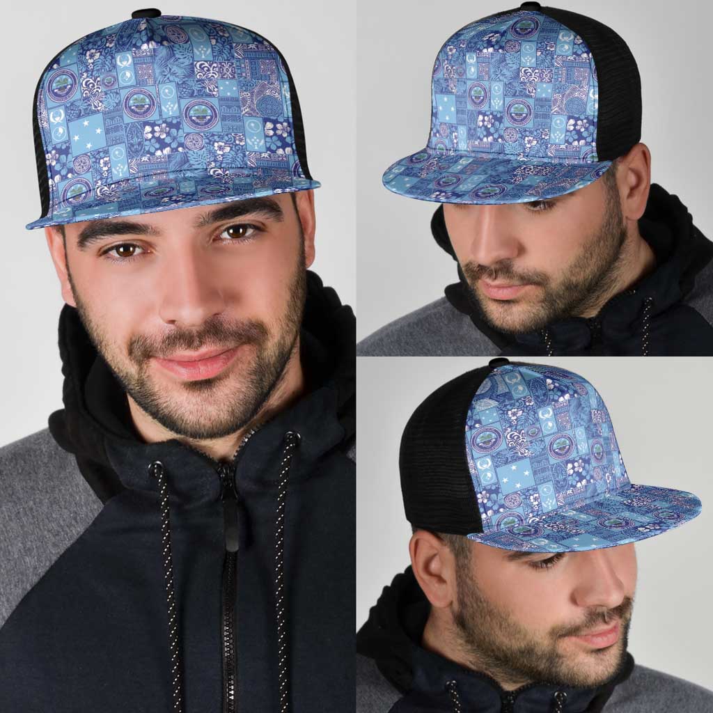 Federated States of Micronesia Merry Christmas Mesh Trucker Cap Pacific Patchwork Xmas Vibes - Polynesian Pride