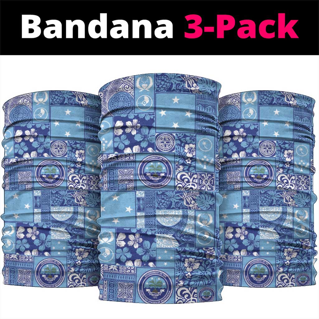 Federated States of Micronesia Merry Christmas Neck Gaiter Pacific Patchwork Xmas Vibes - Polynesian Pride