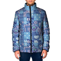 Federated States of Micronesia Merry Christmas Padded Jacket Pacific Patchwork Xmas Vibes - Polynesian Pride