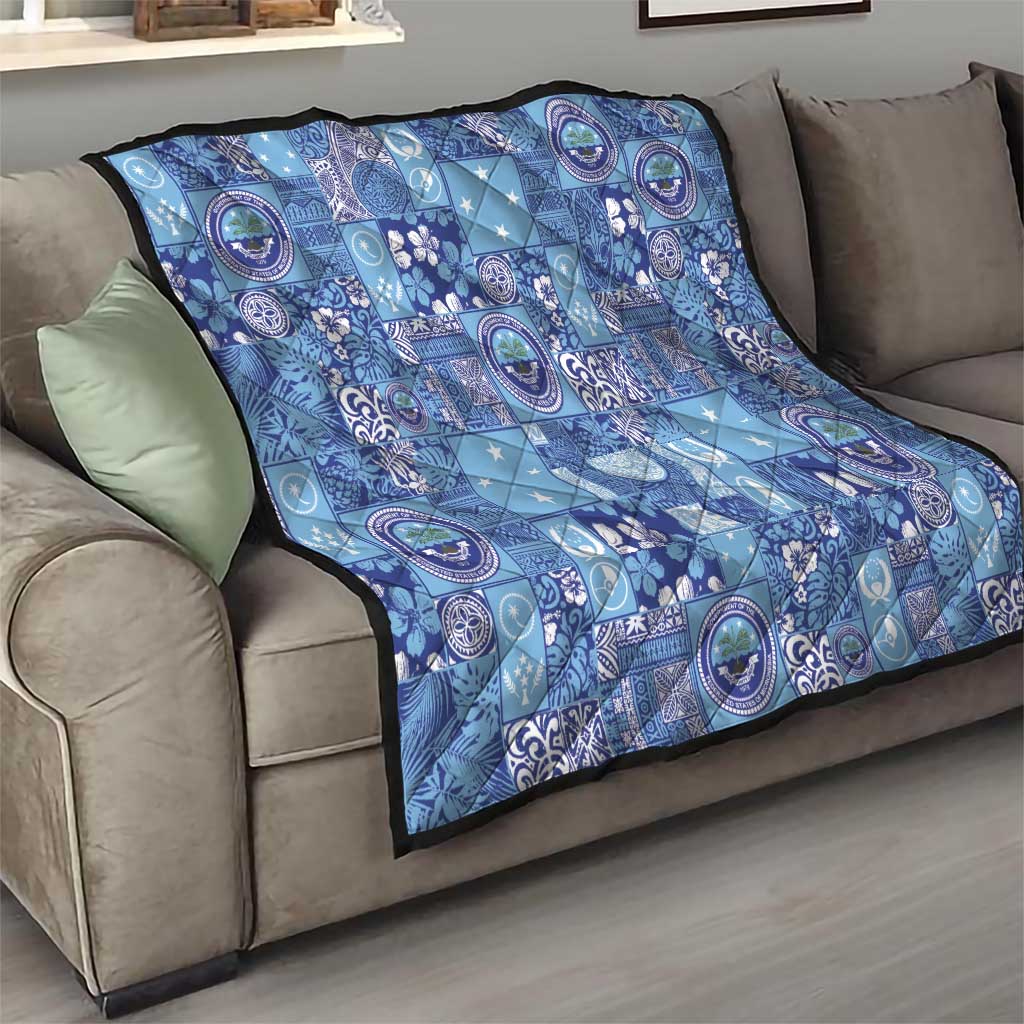 Federated States of Micronesia Merry Christmas Quilt Pacific Patchwork Xmas Vibes - Polynesian Pride