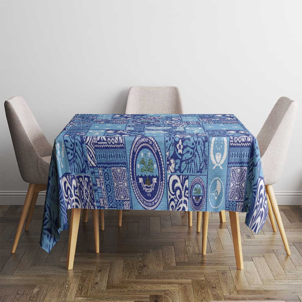 Federated States of Micronesia Merry Christmas Tablecloth Pacific Patchwork Xmas Vibes - Polynesian Pride