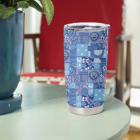 Federated States of Micronesia Merry Christmas Tumbler Cup Pacific Patchwork Xmas Vibes - Polynesian Pride