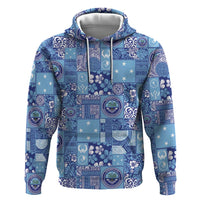 Federated States of Micronesia Merry Christmas Zip Hoodie Pacific Patchwork Xmas Vibes - Polynesian Pride