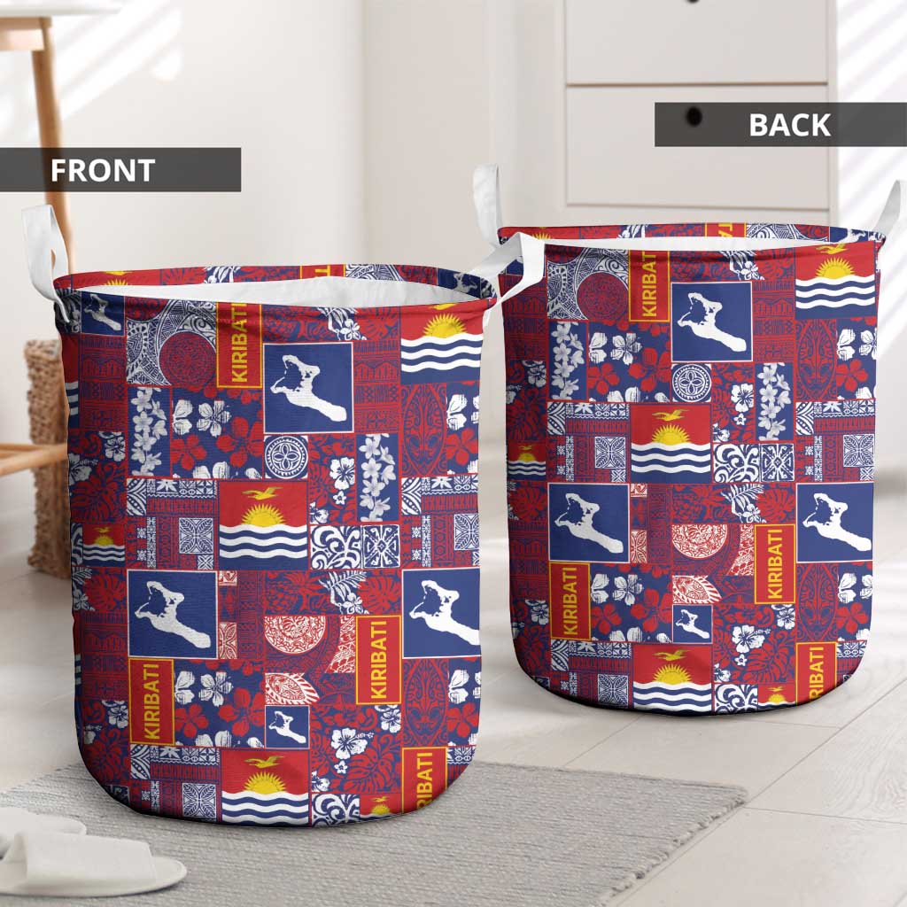 Kiribati Tekeraoi n te Kiritimati Laundry Basket Pacific Patchwork Xmas Vibes - Polynesian Pride