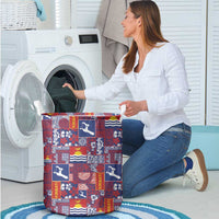 Kiribati Tekeraoi n te Kiritimati Laundry Basket Pacific Patchwork Xmas Vibes - Polynesian Pride