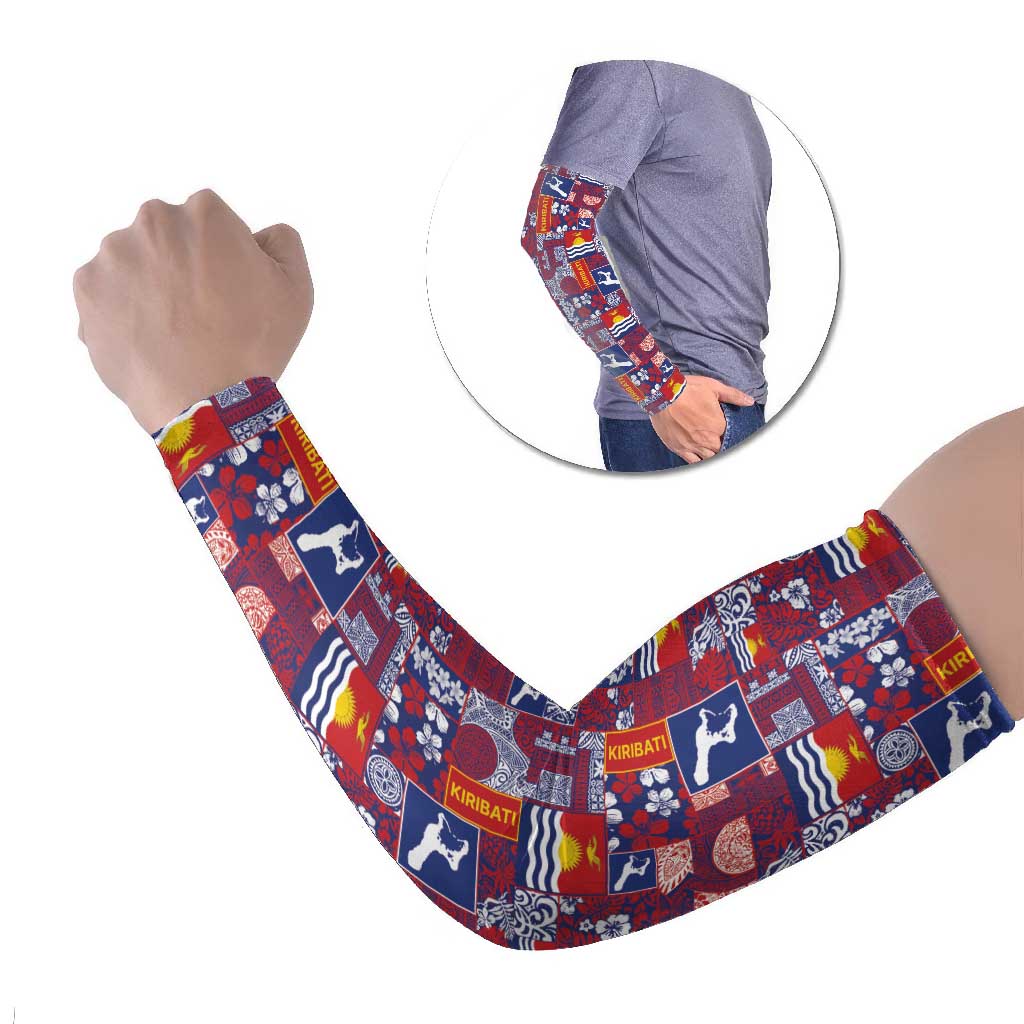 Kiribati Tekeraoi n te Kiritimati Arm Sleeves Pacific Patchwork Xmas Vibes - Polynesian Pride