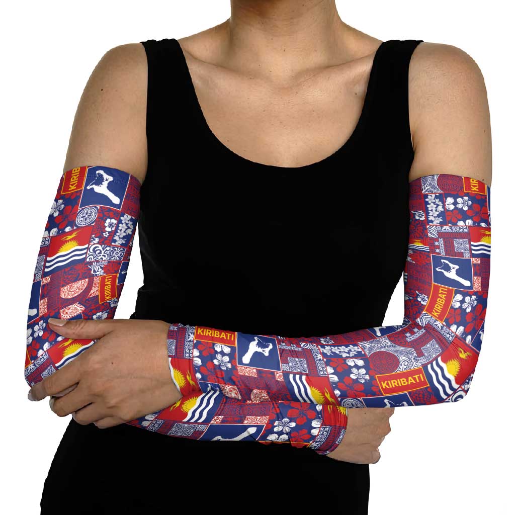 Kiribati Tekeraoi n te Kiritimati Arm Sleeves Pacific Patchwork Xmas Vibes - Polynesian Pride