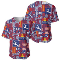 Kiribati Tekeraoi n te Kiritimati Baseball Jersey Pacific Patchwork Xmas Vibes - Polynesian Pride