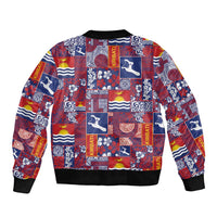 Kiribati Tekeraoi n te Kiritimati Bomber Jacket Pacific Patchwork Xmas Vibes - Polynesian Pride