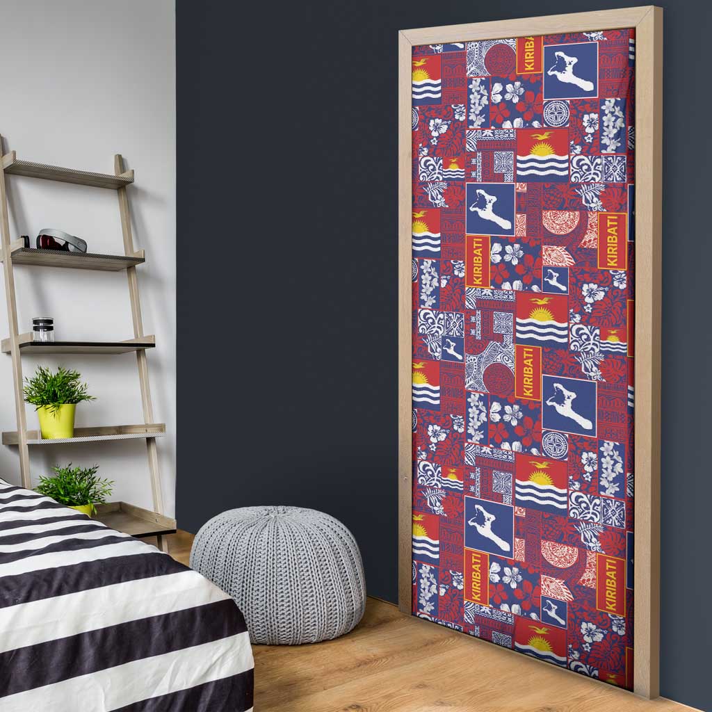 Kiribati Tekeraoi n te Kiritimati Door Cover Pacific Patchwork Xmas Vibes - Polynesian Pride