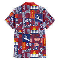 Kiribati Tekeraoi n te Kiritimati Family Matching Short Sleeve Bodycon Dress and Hawaiian Shirt Pacific Patchwork Xmas Vibes - Polynesian Pride