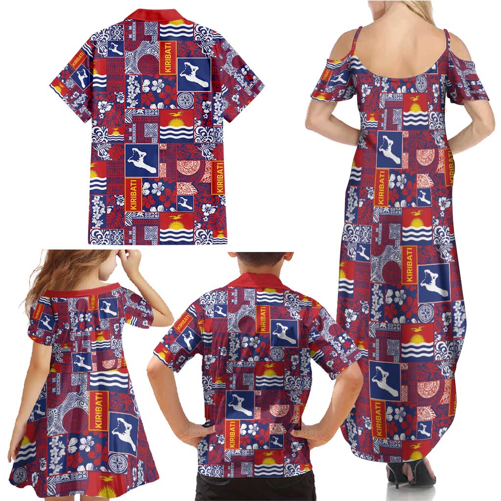 Kiribati Tekeraoi n te Kiritimati Family Matching Summer Maxi Dress and Hawaiian Shirt Pacific Patchwork Xmas Vibes - Polynesian Pride