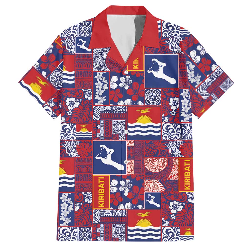 Kiribati Tekeraoi n te Kiritimati Hawaiian Shirt Pacific Patchwork Xmas Vibes LT9 Red - Polynesian Pride