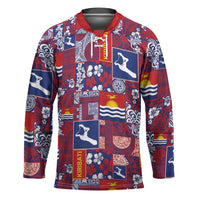 Kiribati Tekeraoi n te Kiritimati Hockey Jersey Pacific Patchwork Xmas Vibes - Polynesian Pride