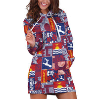Kiribati Tekeraoi n te Kiritimati Hoodie Dress Pacific Patchwork Xmas Vibes - Polynesian Pride