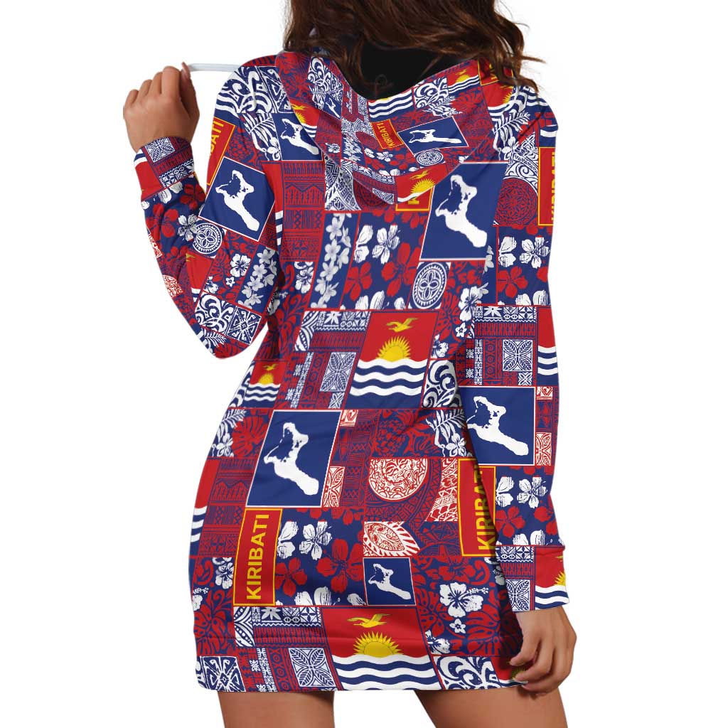 Kiribati Tekeraoi n te Kiritimati Hoodie Dress Pacific Patchwork Xmas Vibes - Polynesian Pride
