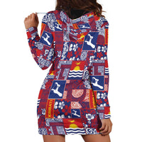 Kiribati Tekeraoi n te Kiritimati Hoodie Dress Pacific Patchwork Xmas Vibes - Polynesian Pride